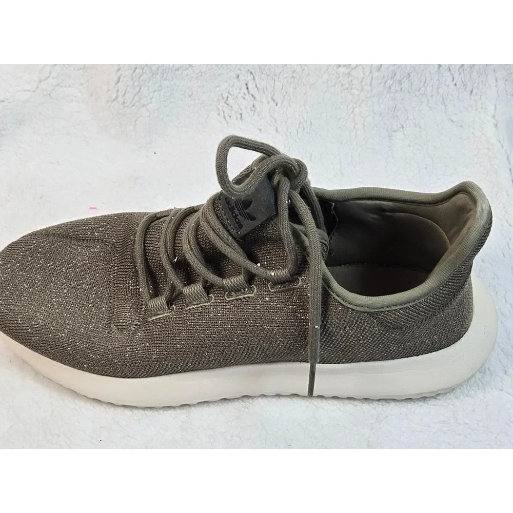 Women's Adidas Tubular‎ Shadow Sneaker in Gray Glitter Sparkle Knit Size US 10